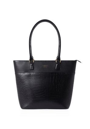 Osprey Kellie croc-effect pebbled tote bag - Black