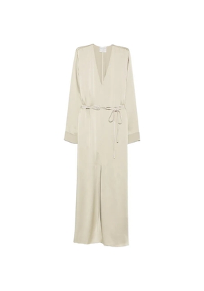 Forte Forte belted satin-finish maxi dress - Green