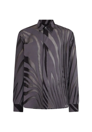 Roberto Cavalli zebra-print semi-sheer shirt - Grey