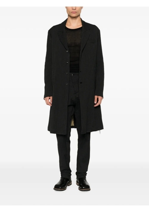 Masnada herringbone-pattern buttoned coat - Black