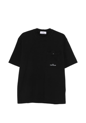Stone Island logo-print chest-pocket T-shirt - Black