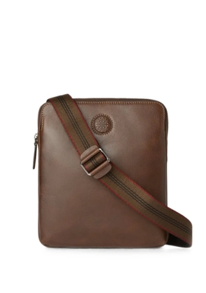 Osprey small Compass logo-embossed leather messenger bag - Brown