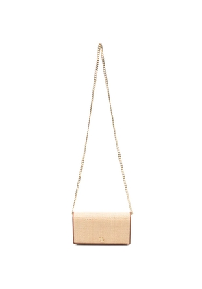 Lauren Ralph Lauren woven-design chain-strap clutch bag - Neutrals