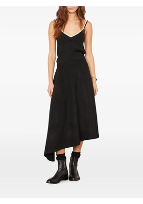 Officine Generale asymmetric panelled midi skirt - Black