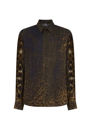 Roberto Cavalli leopard-print long-sleeve shirt - Brown