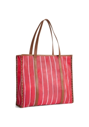 TWP Deia stripe-pattern whipstitch-trim tote bag - Red