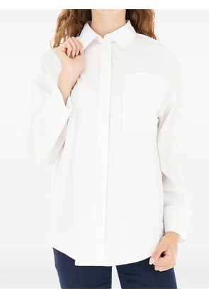 Armani Exchange logo-motif chest-pocket shirt - White