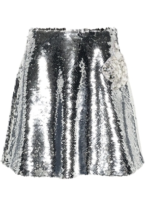 Genny sequinned mini skirt - Silver