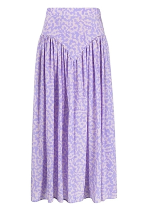 Stella McCartney pleated silk midi skirt - Purple