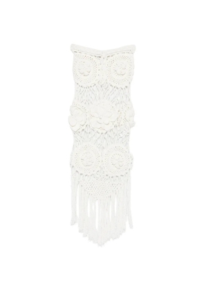 Giuseppe Di Morabito floral crochet midi skirt - White