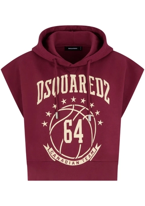 DSQUARED2 logo-print sleeveless cotton hoodie