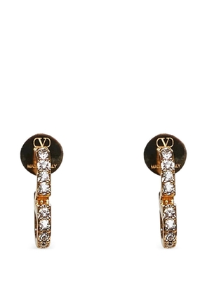 Valentino Garavani Vlogo Signature metal and swarovski crystal earrings - Gold