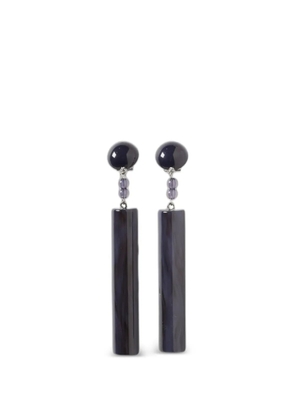 Emporio Armani marbled-effect logo-print earrings - Silver