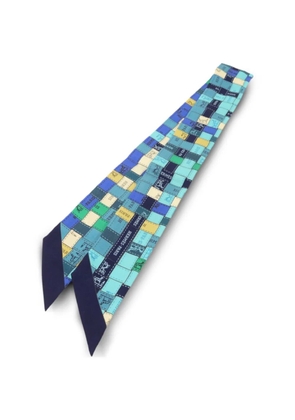 Hermès Pre-Owned print silk scarf - Blue