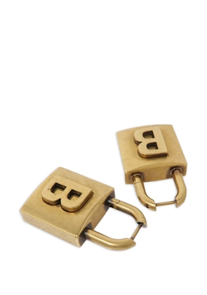 Balenciaga Pre-Owned B-logo padlock earrings - Gold