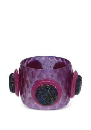 Vintage honeycomb-effect embellished bangle - Purple