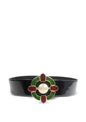 CHANEL Pre-Owned Gripoix Medallion leather belt - Black