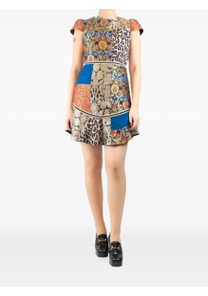 alice + olivia jacquard-patchwork mini dress - Blue