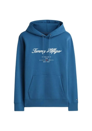 Tommy Hilfiger logo-print drawstring hoodie - Blue