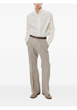 MASU ruffled zip-up shirt - Neutrals