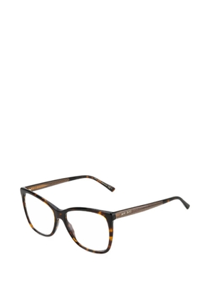 Jimmy Choo glitter-detail square-frame glasses - Brown