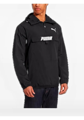 PUMA logo-print half-zip jacket - Black