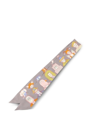 Hermès Pre-Owned graphic-print silk scarf - Grey
