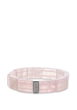 Sydney Evan rose quartz and diamond pavé bracelet - Silver