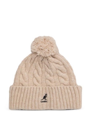 Kangol pompom cable-knit beanie hat - Neutrals