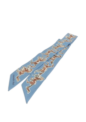 Hermès Pre-Owned horse-print scarf - Blue