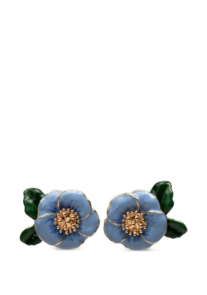 Carolina Herrera flower earrings - Blue