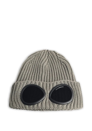 C.P. Company Goggle ribbed-knit beanie hat - Grey