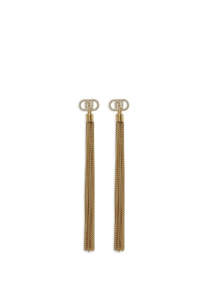 LIU JO crystal-embellished chain-fringe earrings - Gold