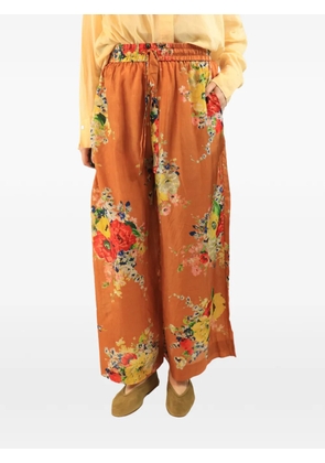 ZIMMERMANN floral-print silk trousers - Orange