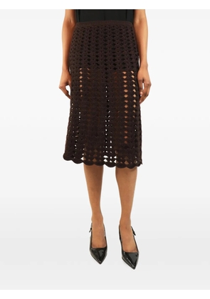 Prada Pre-Owned crochet midi skirt - Brown