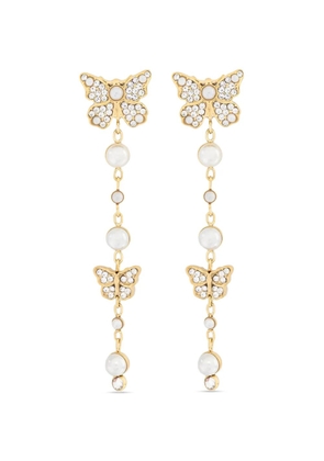 GUESS USA Borboleta butterfly-pendant faux-pearl earrings - Gold