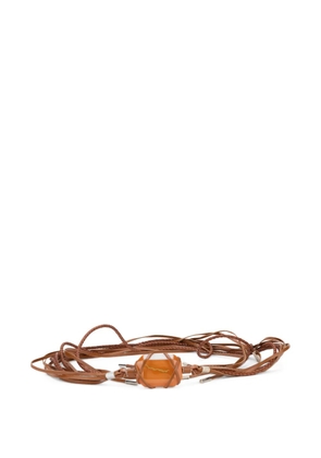 Alberta Ferretti fringed stone-embellished belt - Brown