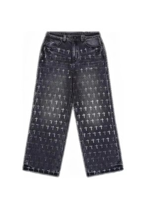 RTA Franco cross-print jeans - Grey