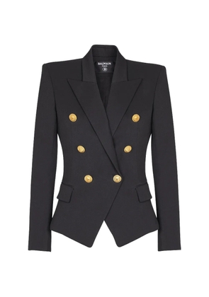 Balmain double-breasted wool blazer - Black