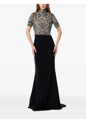 Dina Melwani crystal-embellished top and maxi skirt (set of two) - Black