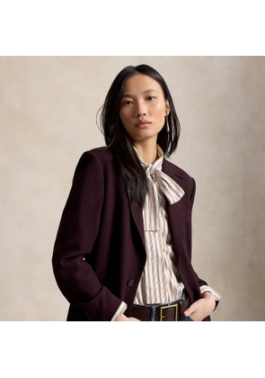 Single-Breasted Wool Crepe Blazer