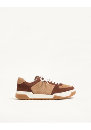 Valentino Garavani Sparry Trainer In Split Leather Man BROWN/CAMEL 39