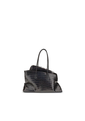 The Attico Black Calf Leather Bos Taurus Shoulder Bag
