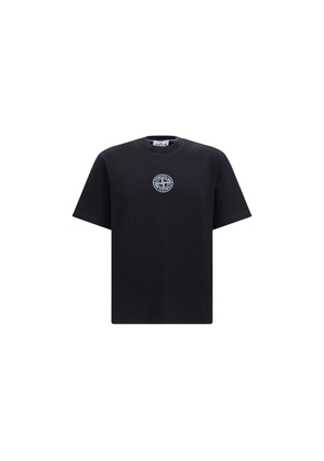Stone Island Black Cotton T-Shirt - L