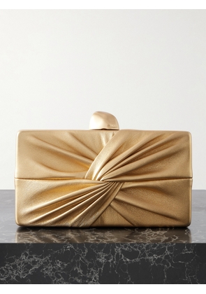 Cult Gaia - Lisse Twist-front Metallic Leather Clutch - One size