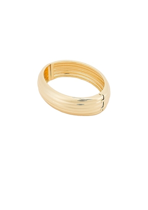 BaubleBar Odessa Hinge Bangle in Metallic Gold.