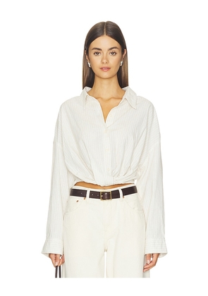Denimist Twisted Front Shirt in Ivory. Size L. Also in XS, S, M, XL.