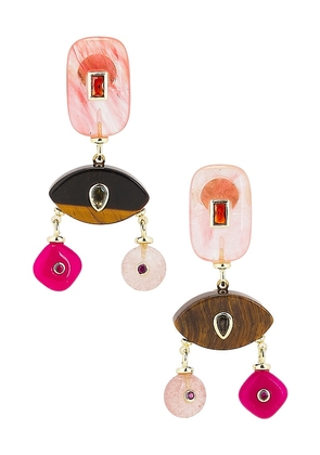 DANNIJO Maribel Earrings in Pink.