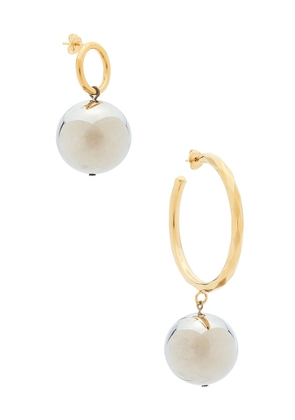 Isabel Marant Asymmetric Earrings in Metallic Silver.