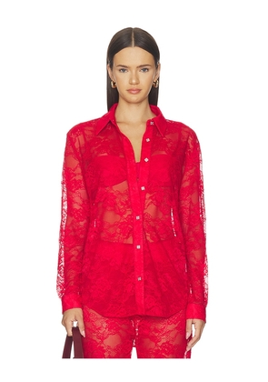 Muma World Aka Sukara Laced Classic Shirt in Red. Size L. Also in XS, S, M.